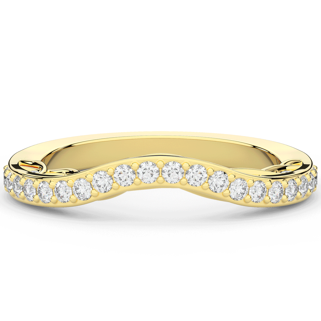 0.35CT.TW ROUND LAB DIAMOND CONTOUR WEDDING BAND