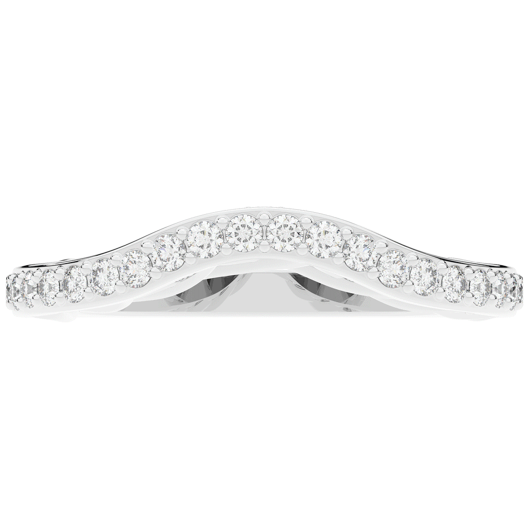 0.35CT.TW ROUND LAB DIAMOND CONTOUR WEDDING BAND