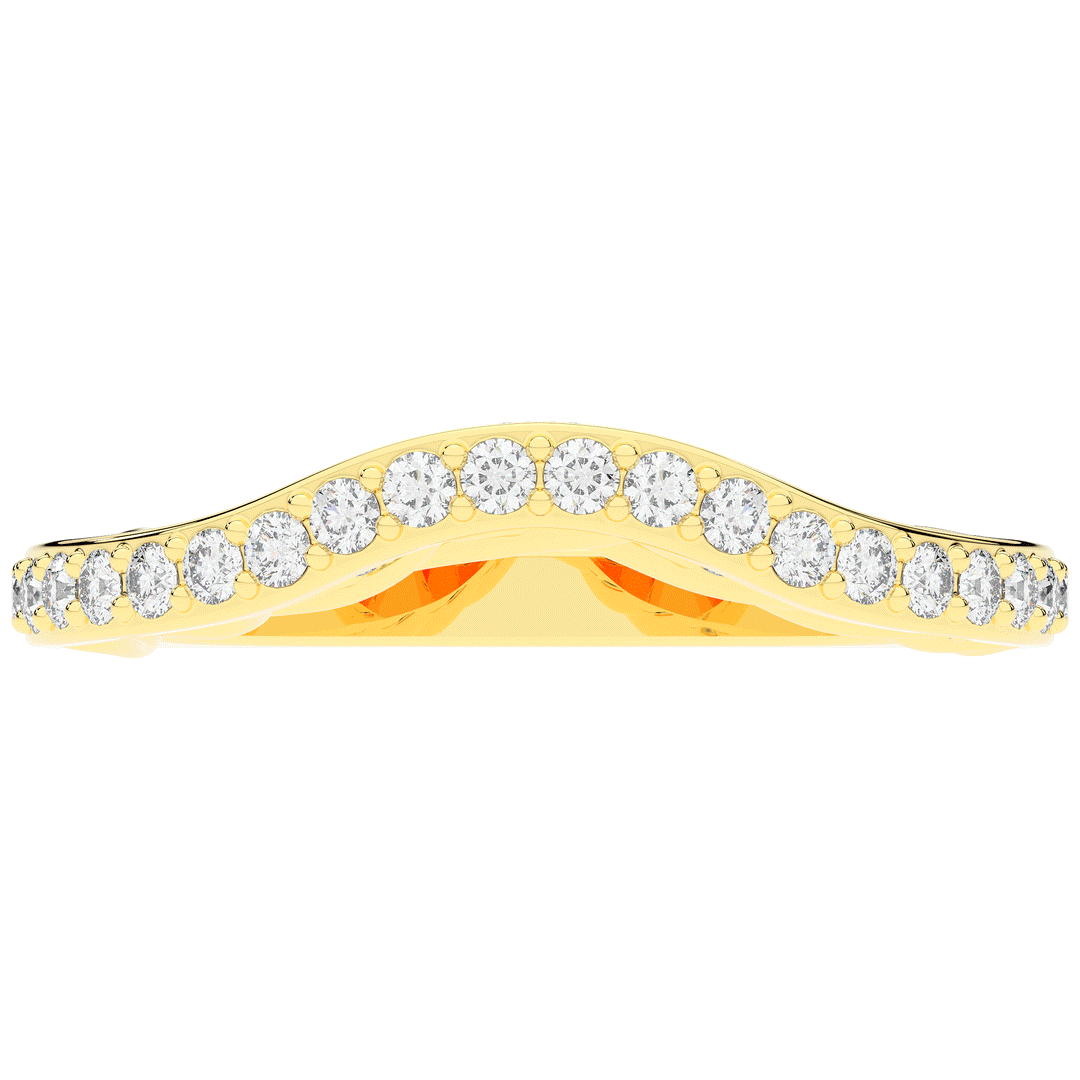 0.35CT.TW ROUND LAB DIAMOND CONTOUR WEDDING BAND