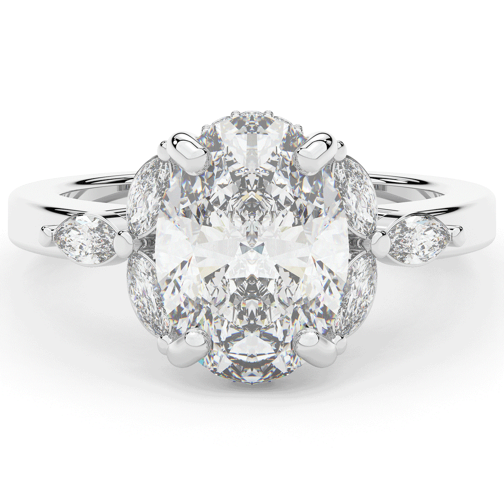 2.85CT.TW OVAL LAB DIAMOND ENGAGEMENT RING