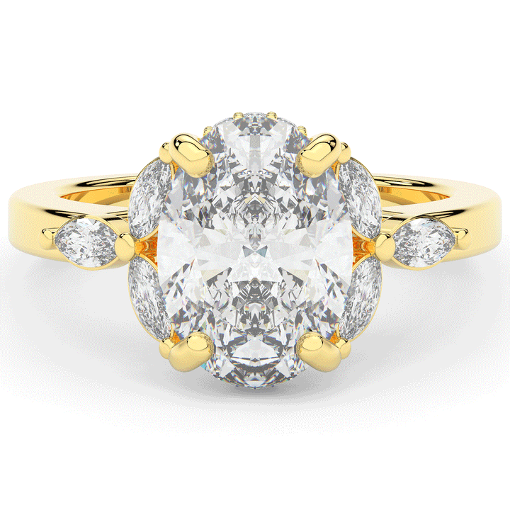 2.85CT.TW OVAL LAB DIAMOND ENGAGEMENT RING