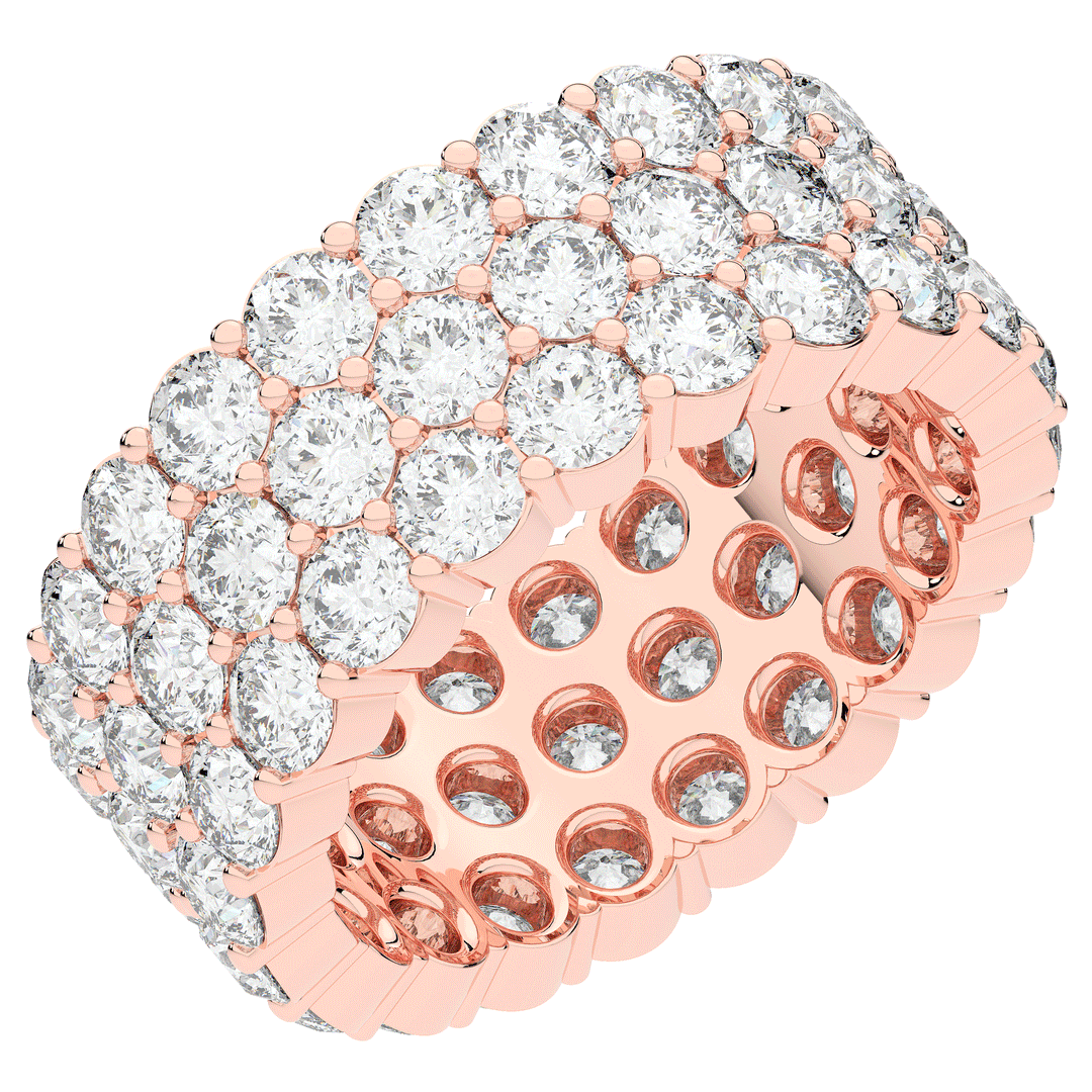 6.30CT.TW 3 ROW ROUND LAB DIAMOND ETERNITY WEDDING BAND - Nazarelle