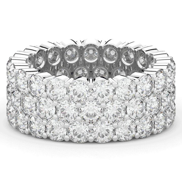 6.30CT.TW 3 ROW ROUND LAB DIAMOND ETERNITY WEDDING BAND - Nazarelle