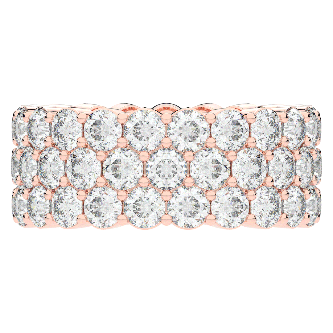 6.30CT.TW 3 ROW ROUND LAB DIAMOND ETERNITY WEDDING BAND - Nazarelle