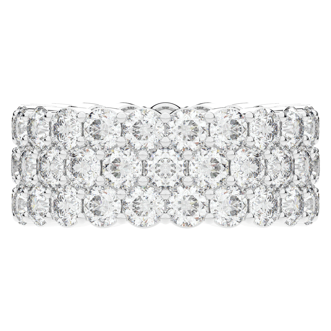 6.30CT.TW 3 ROW ROUND LAB DIAMOND ETERNITY WEDDING BAND - Nazarelle