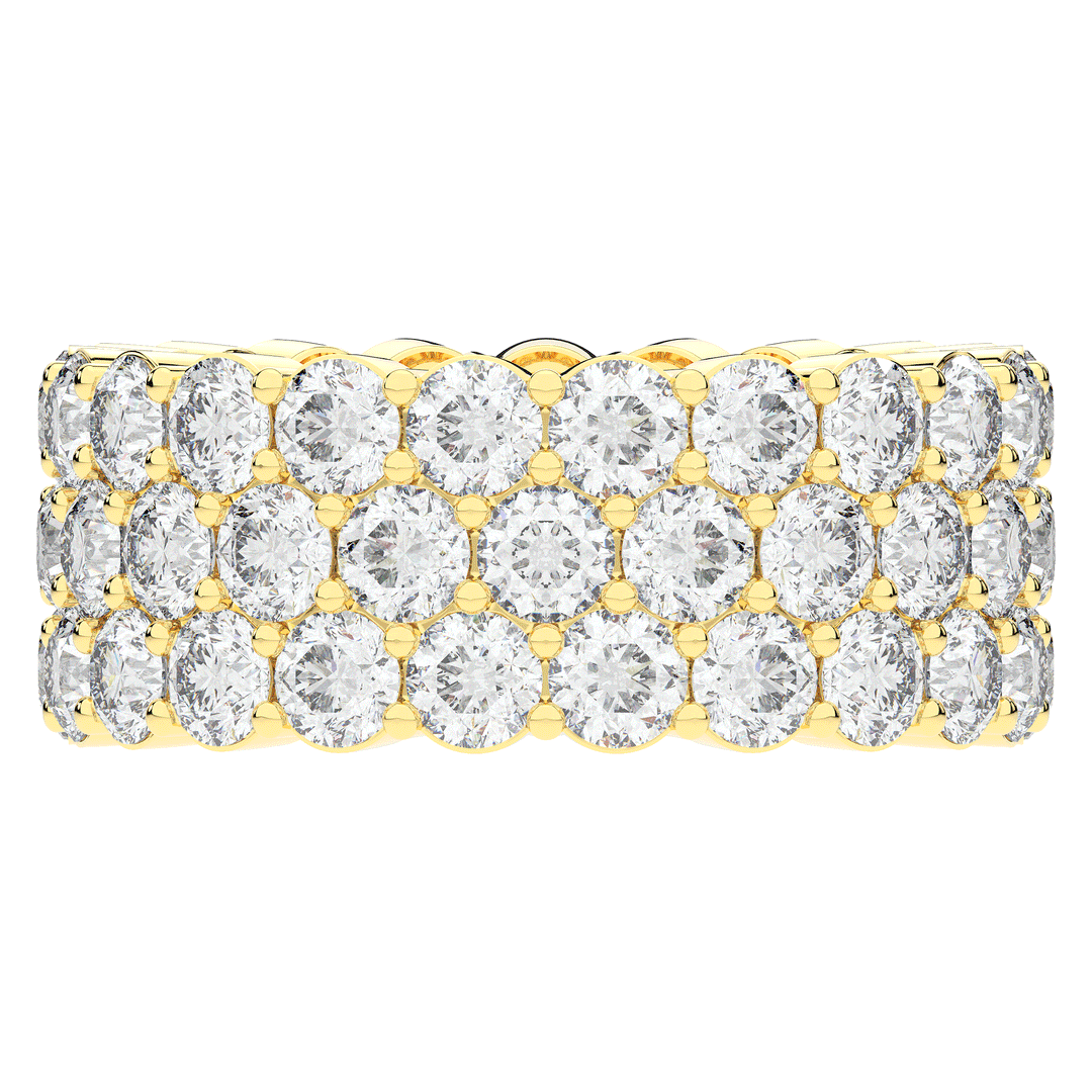 6.30CT.TW 3 ROW ROUND LAB DIAMOND ETERNITY WEDDING BAND - Nazarelle