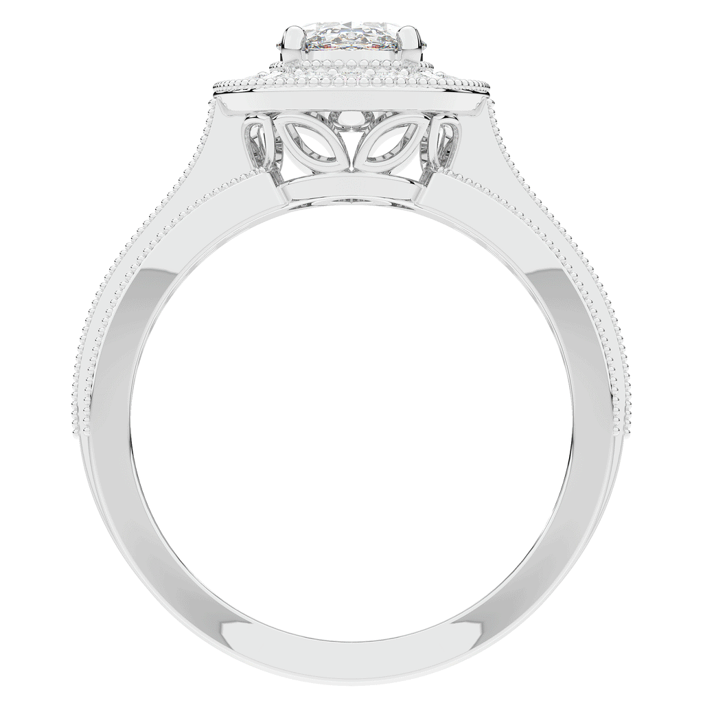 1.80CT.TW OVAL LAB DIAMOND HALO ENGAGEMENT RING