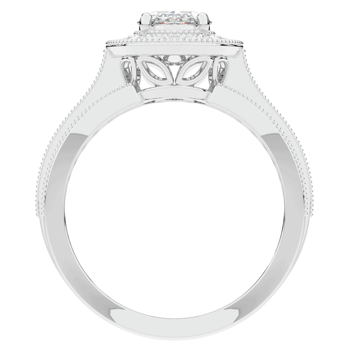 1.80CT.TW OVAL LAB DIAMOND HALO ENGAGEMENT RING