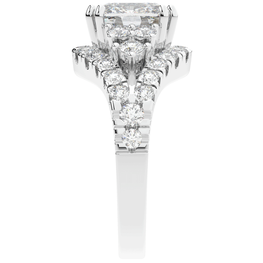 3.10CT.TW CUSHION LAB DIAMOND HALO ENGAGEMENT RING