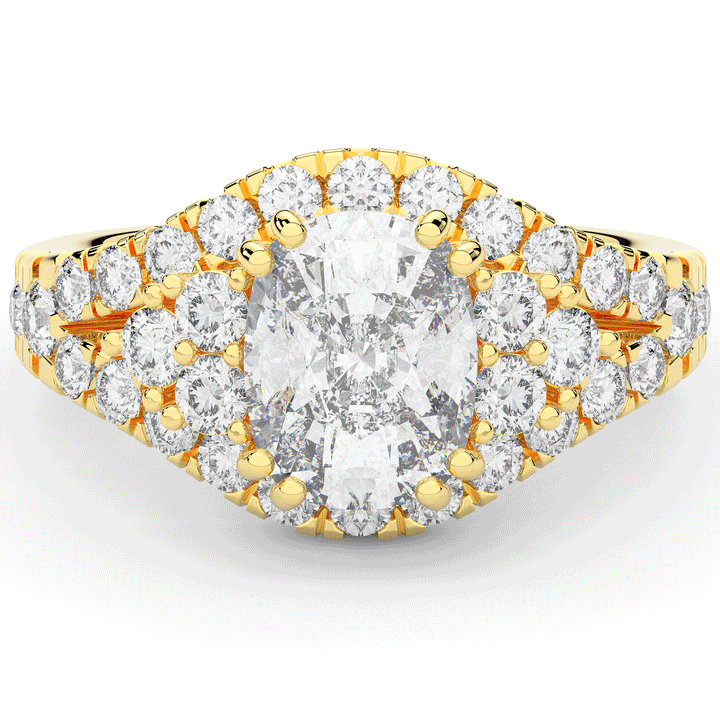 3.10CT.TW CUSHION LAB DIAMOND HALO ENGAGEMENT RING