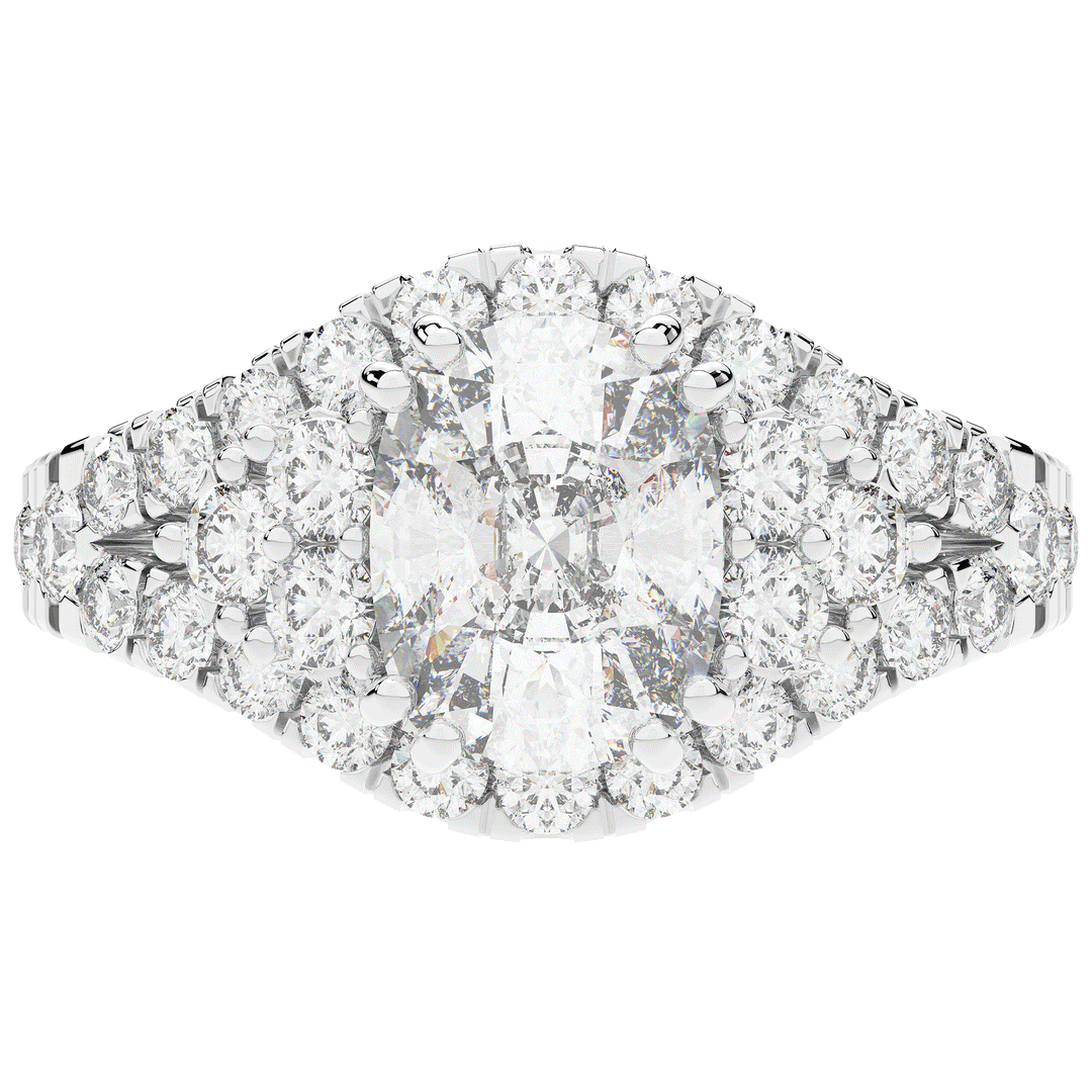 3.10CT.TW CUSHION LAB DIAMOND HALO ENGAGEMENT RING