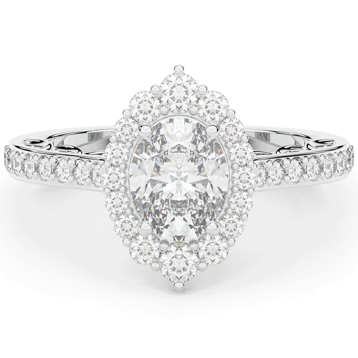 1.75CT.TW OVAL LAB DIAMOND HALO ENGAGEMENT RING