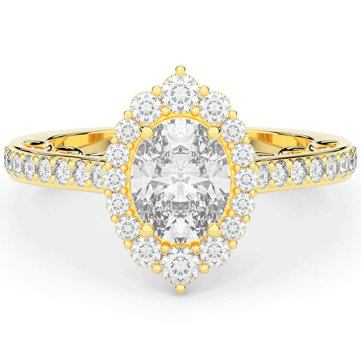 1.75CT.TW OVAL LAB DIAMOND HALO ENGAGEMENT RING