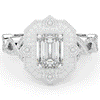 1.90CT.TW EMERALD CUT LAB DIAMOND HALO ENGAGEMENT RING