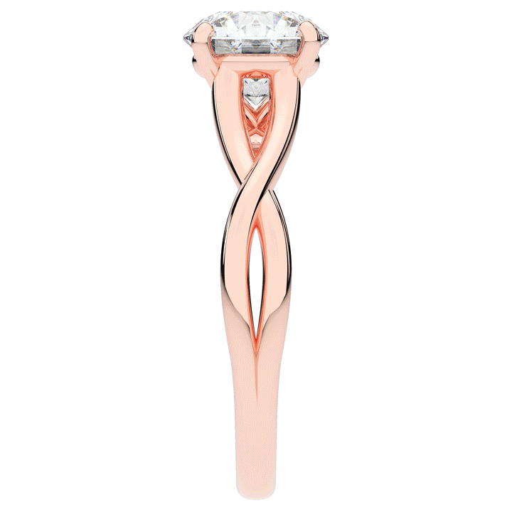 1.50CT ROUND LAB DIAMOND SOLITAIRE TWIST BAND ENGAGEMENT RING - Nazarelle