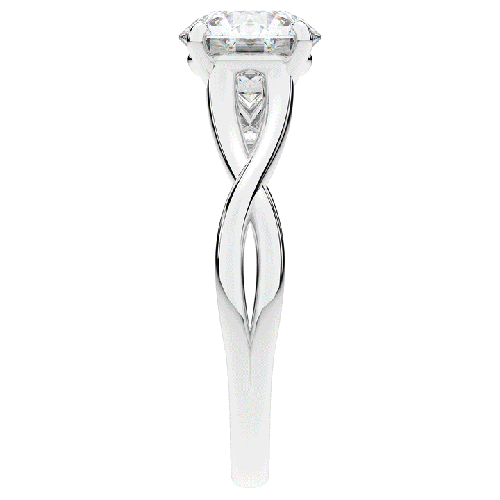 1.50CT ROUND LAB DIAMOND SOLITAIRE TWIST BAND ENGAGEMENT RING - Nazarelle