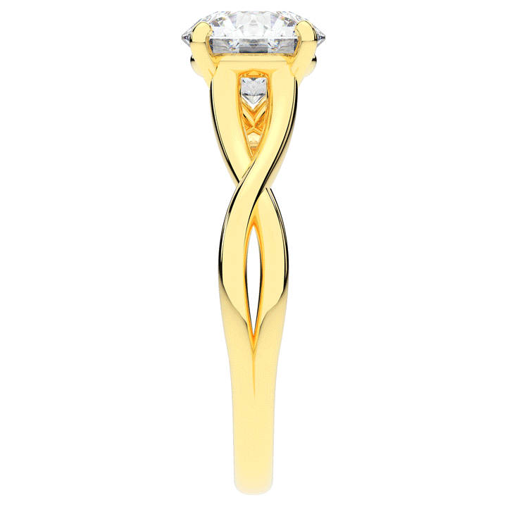 1.50CT ROUND LAB DIAMOND SOLITAIRE TWIST BAND ENGAGEMENT RING - Nazarelle