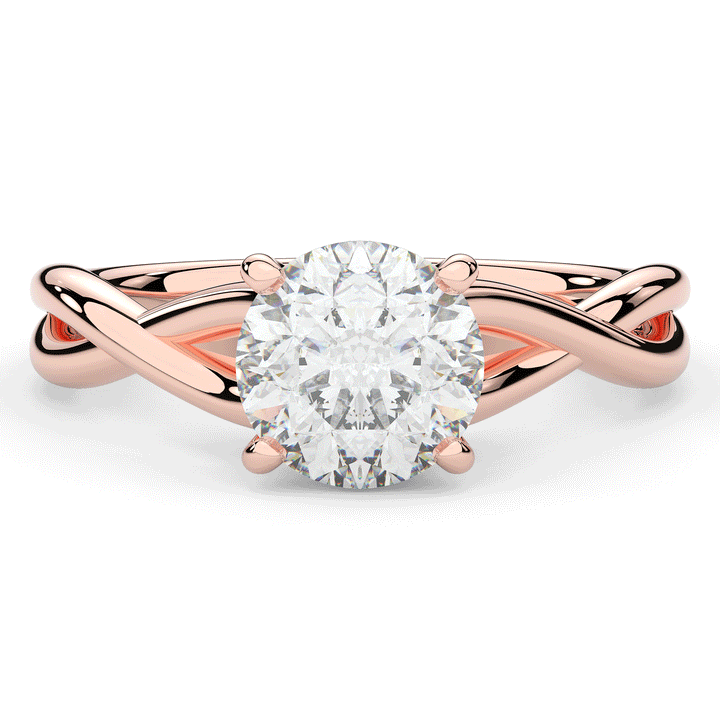 1.50CT ROUND LAB DIAMOND SOLITAIRE TWIST BAND ENGAGEMENT RING - Nazarelle