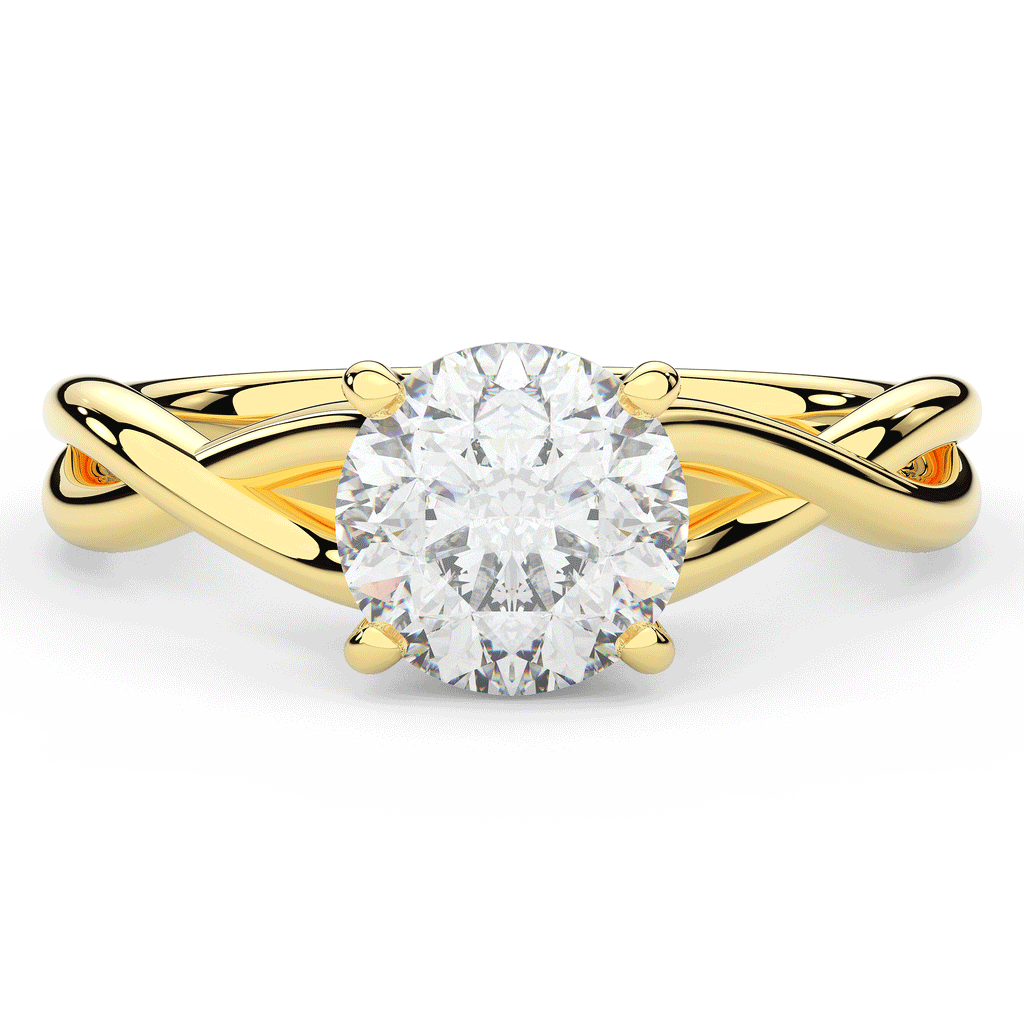 1.50CT ROUND LAB DIAMOND SOLITAIRE TWIST BAND ENGAGEMENT RING - Nazarelle