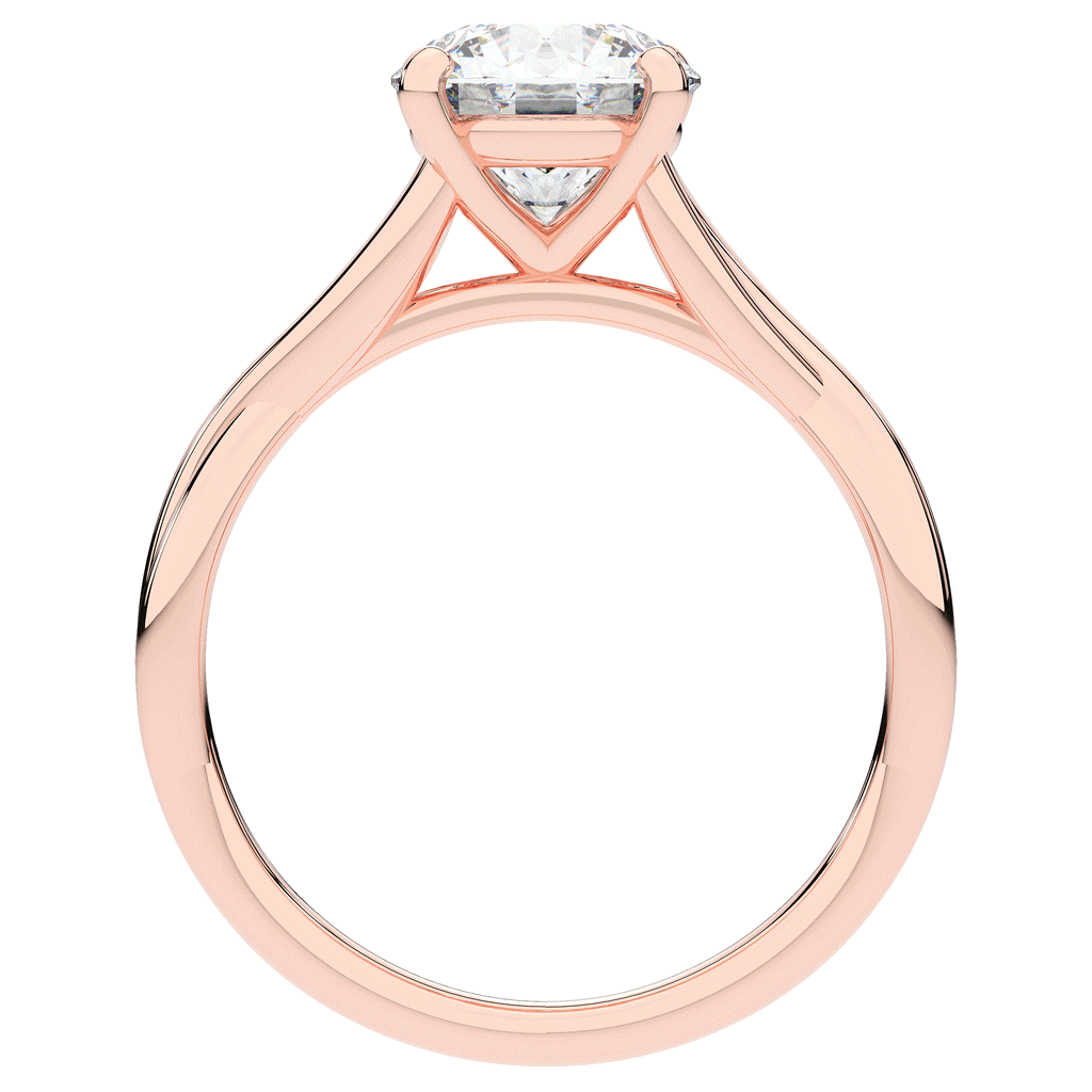 1.50CT ROUND LAB DIAMOND SOLITAIRE TWIST BAND ENGAGEMENT RING - Nazarelle