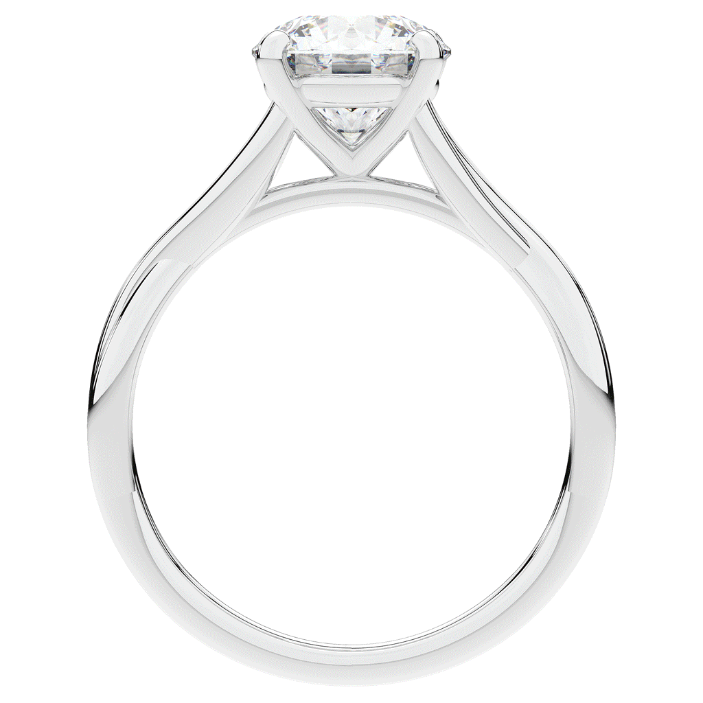 1.50CT ROUND LAB DIAMOND SOLITAIRE TWIST BAND ENGAGEMENT RING - Nazarelle