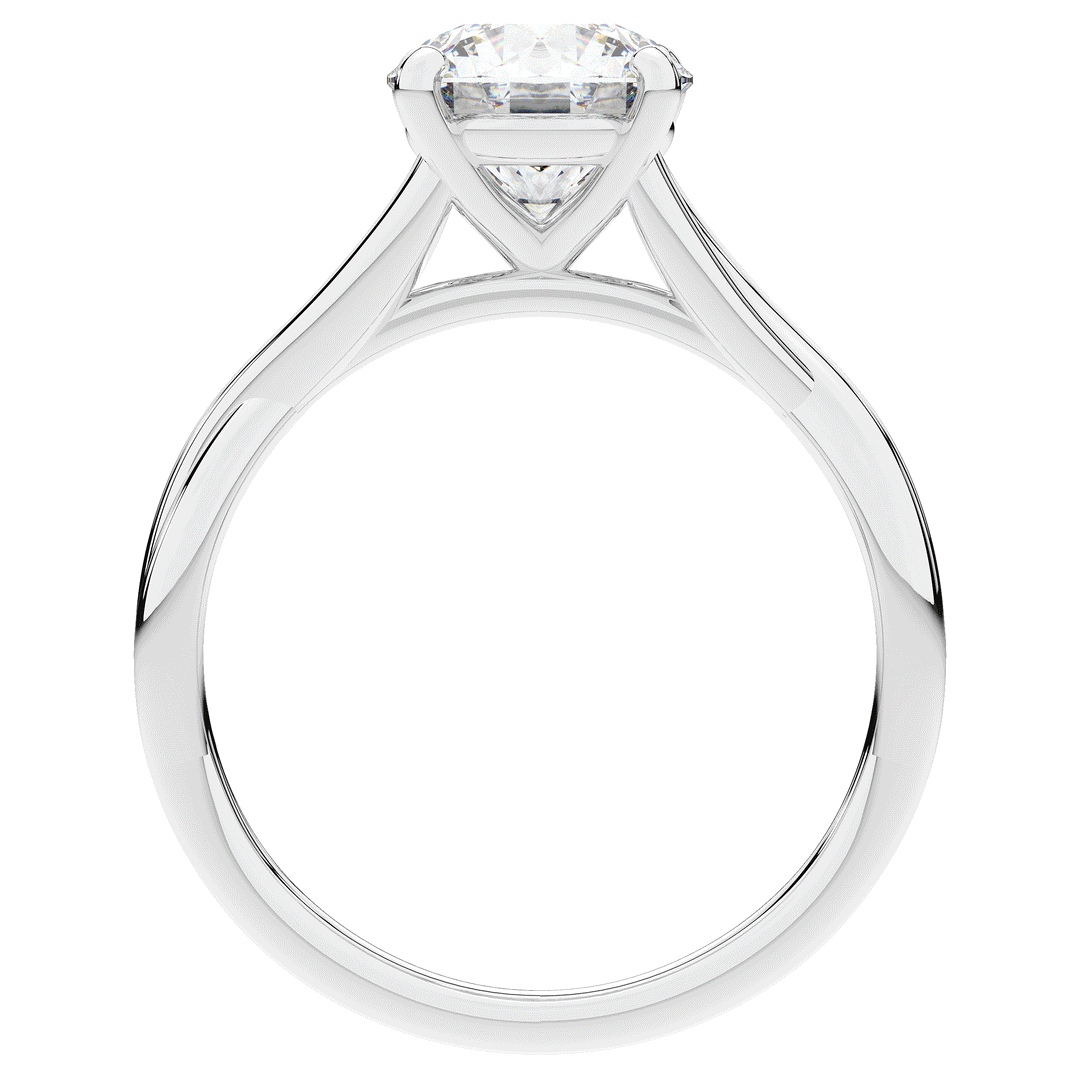 1.50CT ROUND LAB DIAMOND SOLITAIRE TWIST BAND ENGAGEMENT RING - Nazarelle