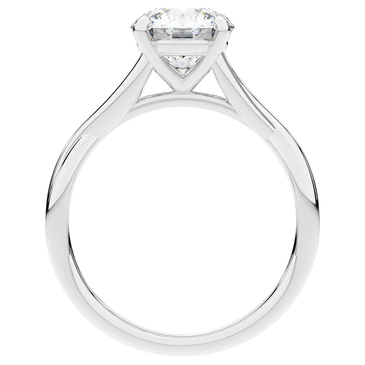 1.50CT ROUND LAB DIAMOND SOLITAIRE TWIST BAND ENGAGEMENT RING - Nazarelle