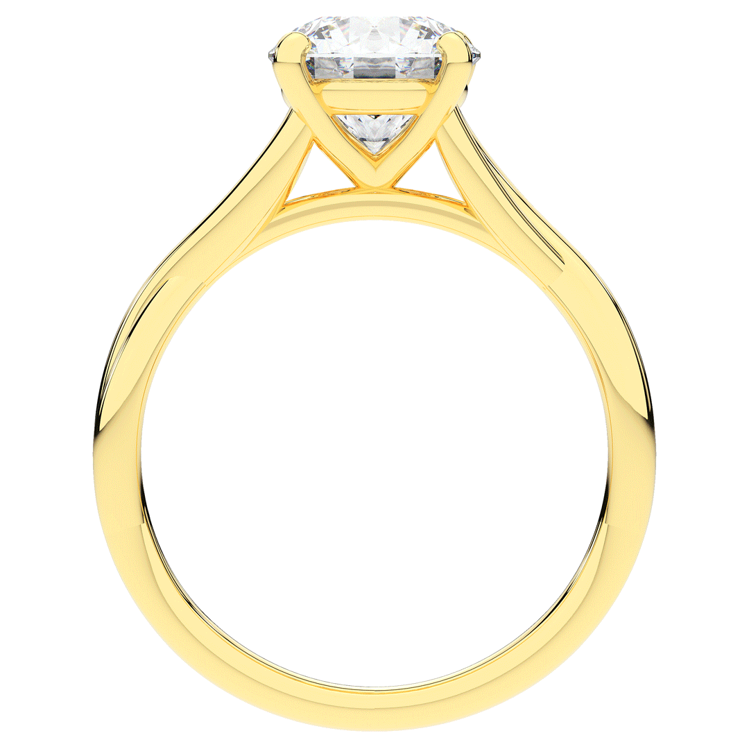 1.50CT ROUND LAB DIAMOND SOLITAIRE TWIST BAND ENGAGEMENT RING - Nazarelle