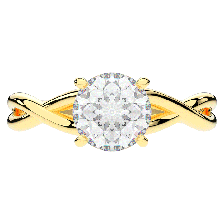 1.50CT ROUND LAB DIAMOND SOLITAIRE TWIST BAND ENGAGEMENT RING - Nazarelle