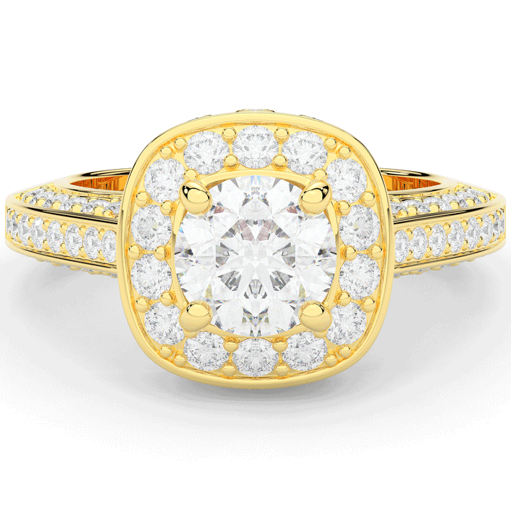 1.50CT.TW ROUND LAB DIAMOND HALO ENGAGEMENT RING