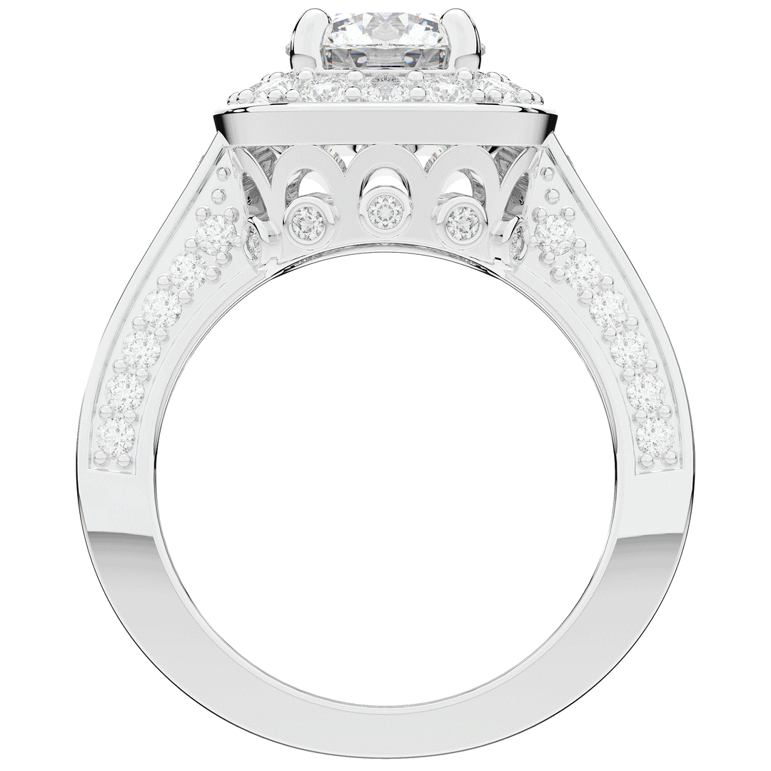 1.50CT.TW ROUND LAB DIAMOND HALO ENGAGEMENT RING