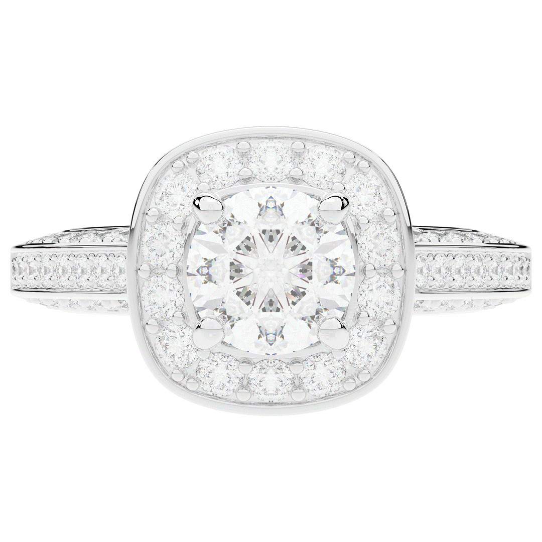 1.50CT.TW ROUND LAB DIAMOND HALO ENGAGEMENT RING