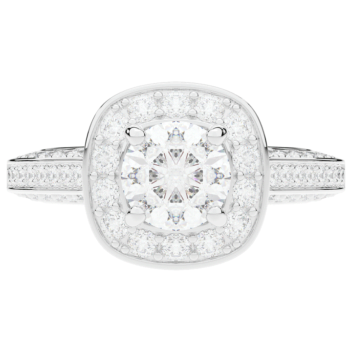 1.50CT.TW ROUND LAB DIAMOND HALO ENGAGEMENT RING