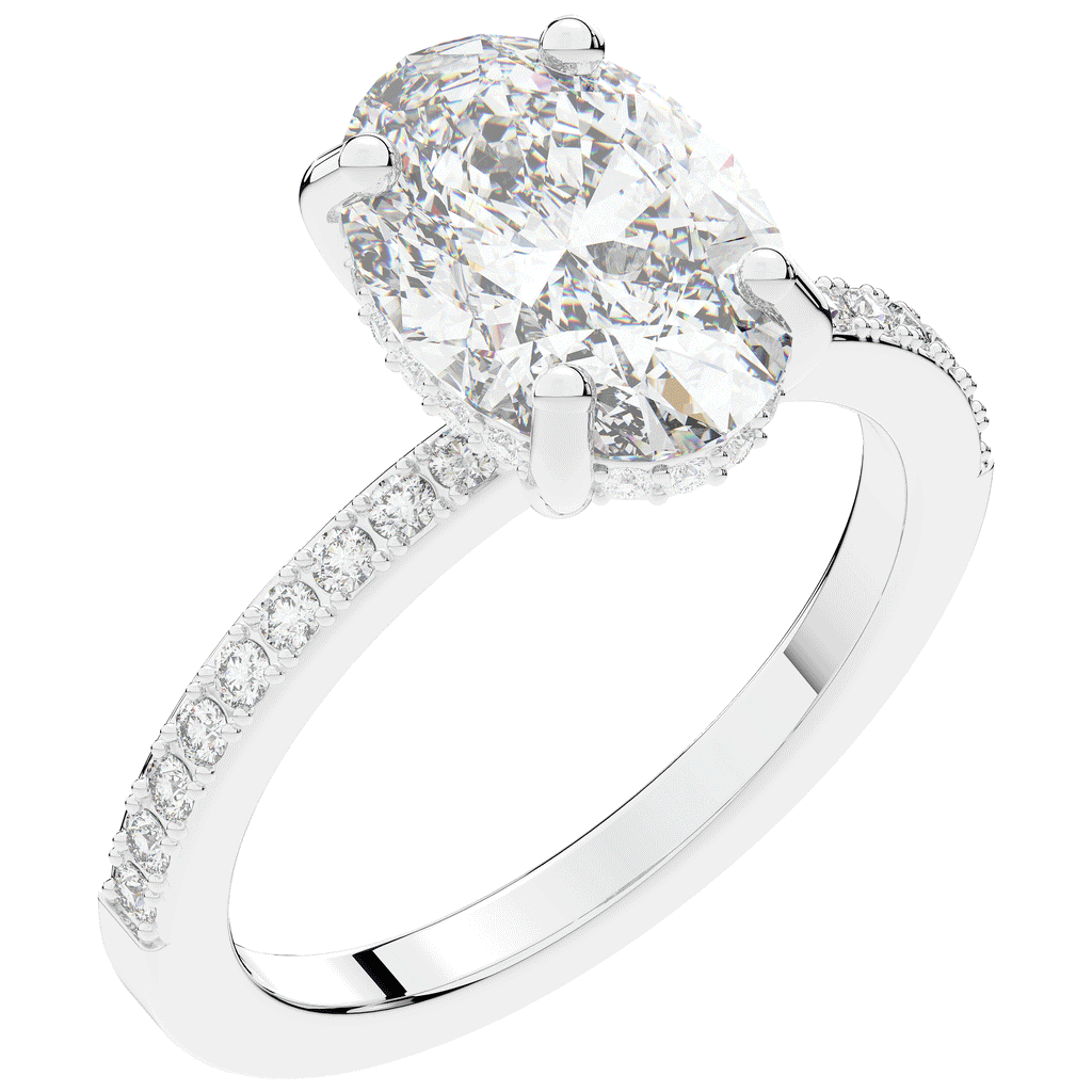 2.70CT.TW OVAL LAB DIAMOND SOLITAIRE ENGAGEMENT RING