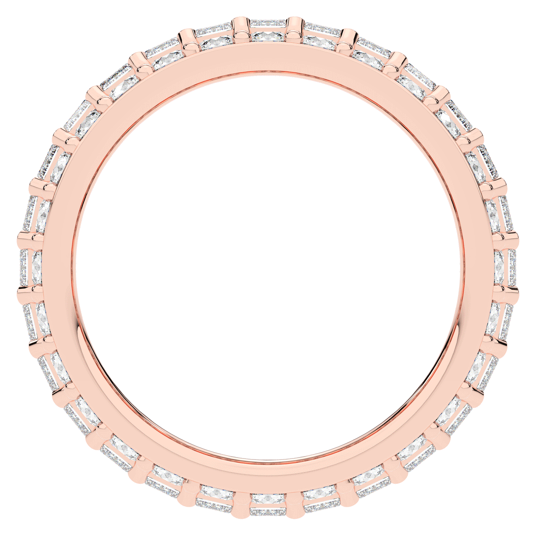 4.75CT.TW EMERALD CUT AND ROUND LAB DIAMOND ETERNITY WEDDING BAND