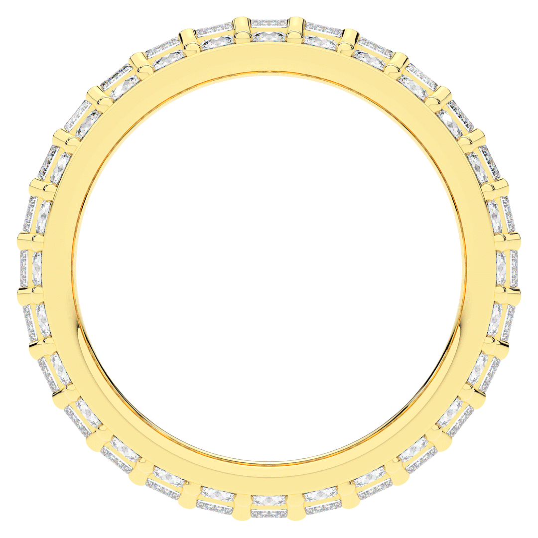 4.75CT.TW EMERALD CUT AND ROUND LAB DIAMOND ETERNITY WEDDING BAND