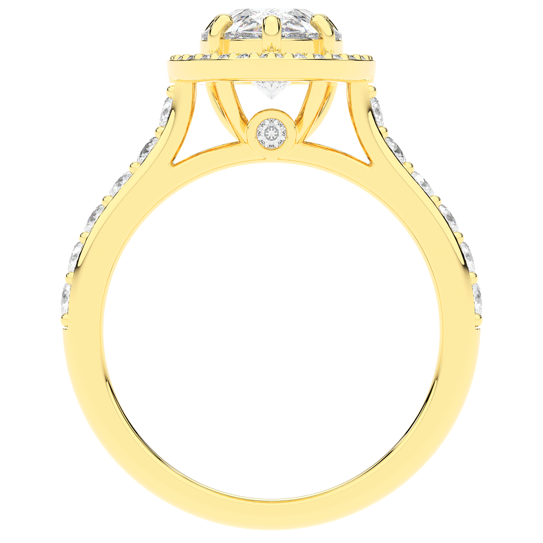 2.50CT.TW PEAR LAB DIAMOND HALO ENGAGEMENT RING