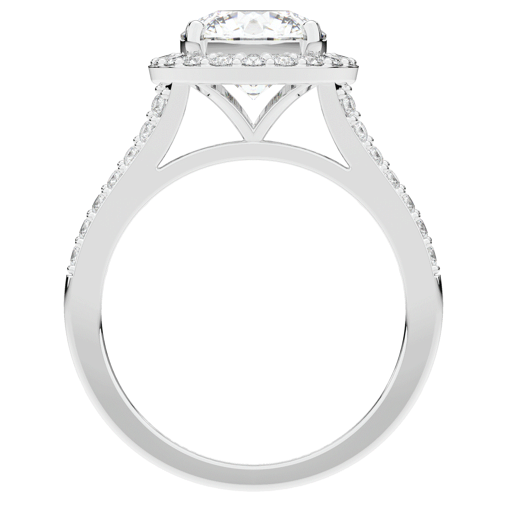 2.50CT.TW ROUND LAB DIAMOND SPLIT SHANK HALO ENGAGEMENT RING - Nazarelle