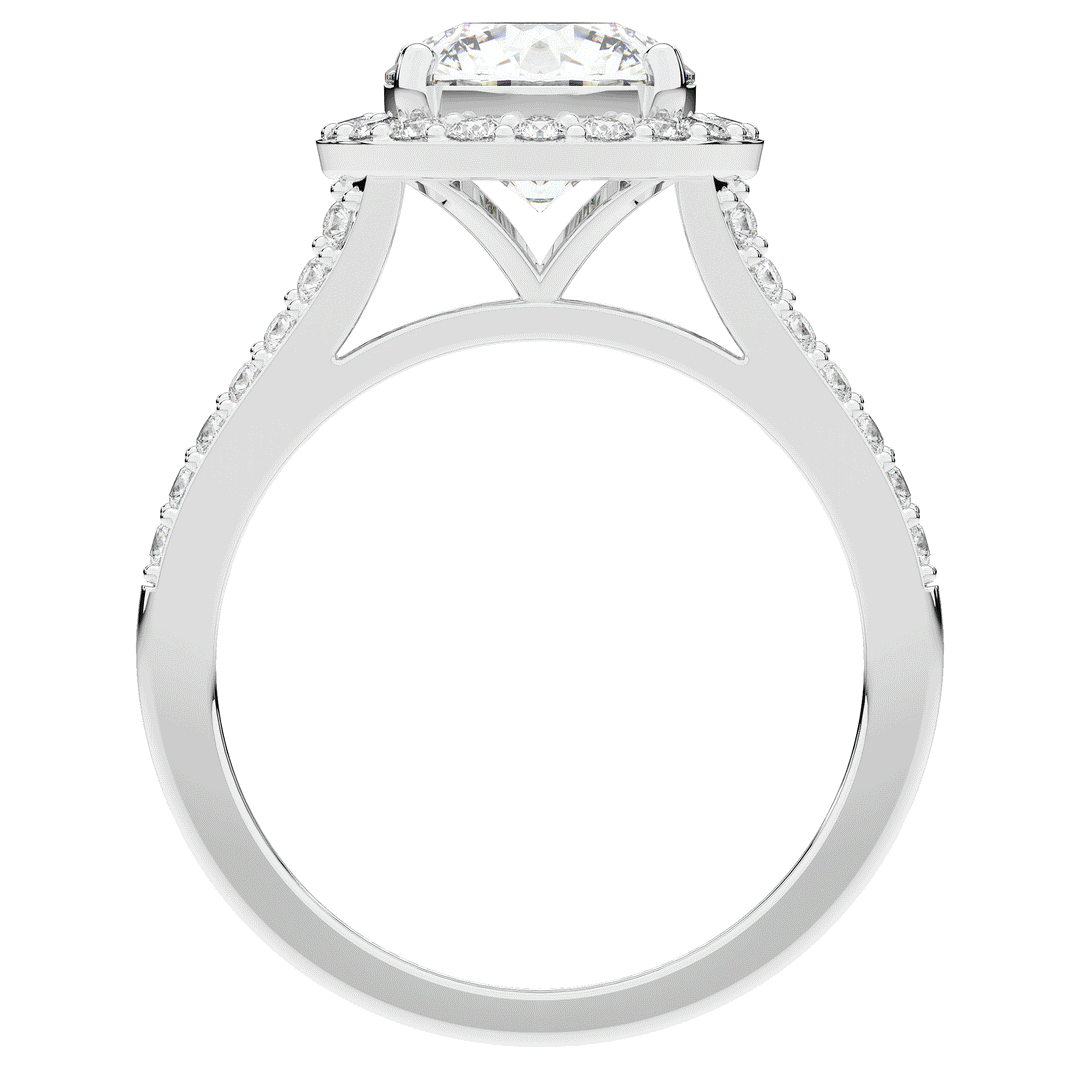 2.50CT.TW ROUND LAB DIAMOND SPLIT SHANK HALO ENGAGEMENT RING - Nazarelle