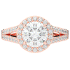 2.50CT.TW ROUND LAB DIAMOND SPLIT SHANK HALO ENGAGEMENT RING - Nazarelle