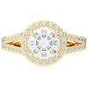 2.50CT.TW ROUND LAB DIAMOND SPLIT SHANK HALO ENGAGEMENT RING - Nazarelle