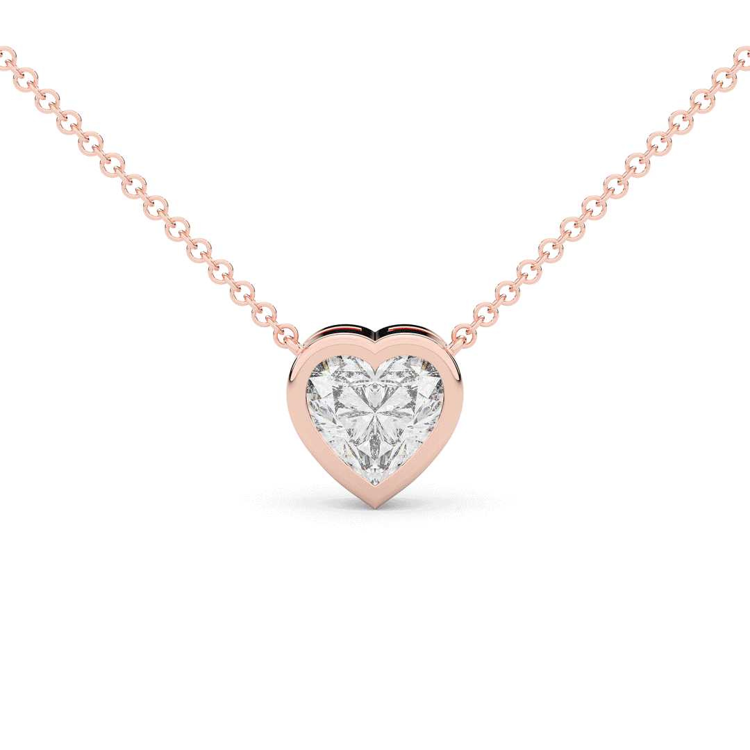 2.00CT HEART LAB DIAMOND BEZEL SET PENDANT - Nazarelle