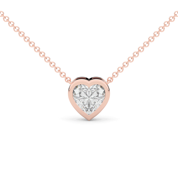 2.00CT HEART LAB DIAMOND BEZEL SET PENDANT - Nazarelle