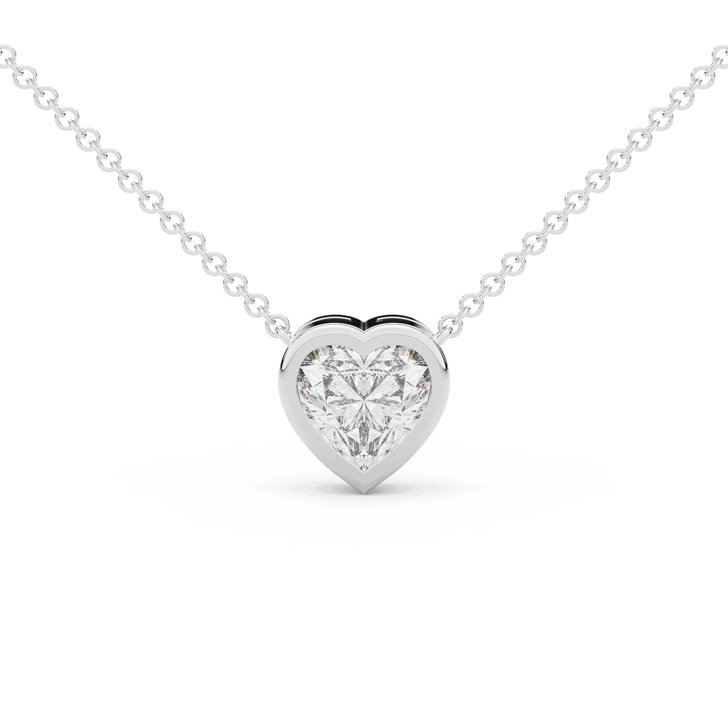 2.00CT HEART LAB DIAMOND BEZEL SET PENDANT - Nazarelle