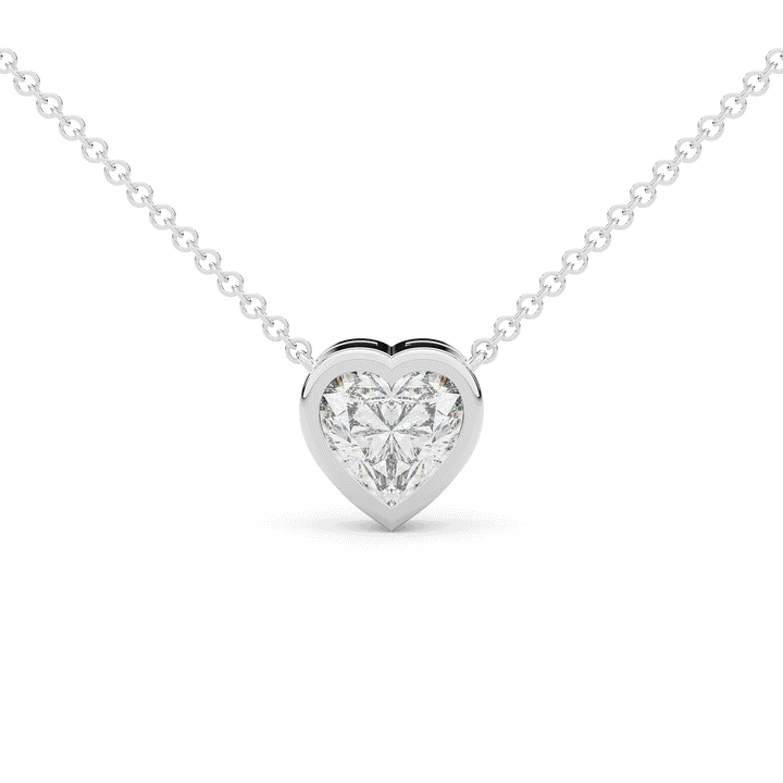 2.00CT HEART LAB DIAMOND BEZEL SET PENDANT - Nazarelle