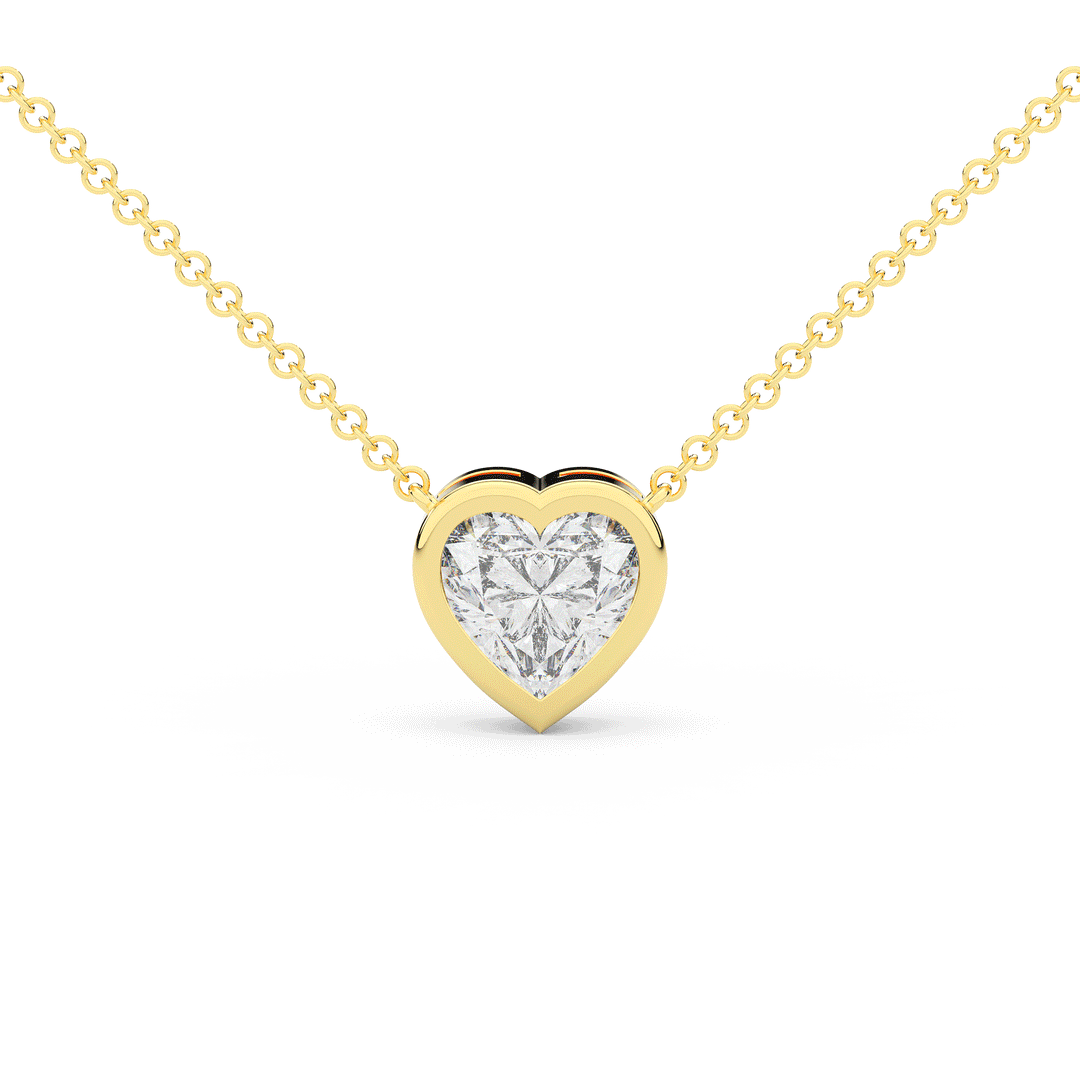 2.00CT HEART LAB DIAMOND BEZEL SET PENDANT - Nazarelle