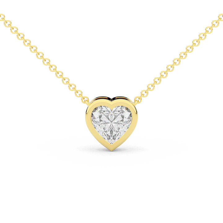 2.00CT HEART LAB DIAMOND BEZEL SET PENDANT - Nazarelle