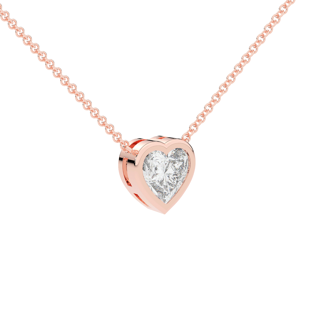 2.00CT HEART LAB DIAMOND BEZEL SET PENDANT - Nazarelle