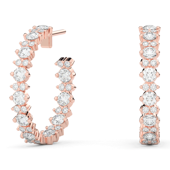 1.80CT.TW ROUND LAB DIAMOND HOOP EARRINGS