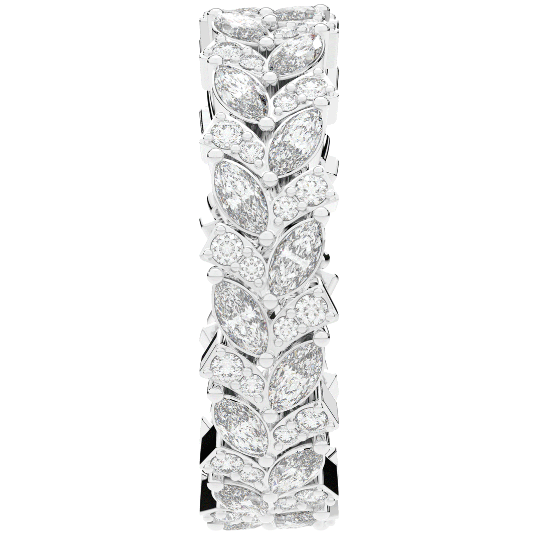 1.50CT.TW MARQUISE AND ROUND LAB DIAMOND ETERNITY WEDDING BAND